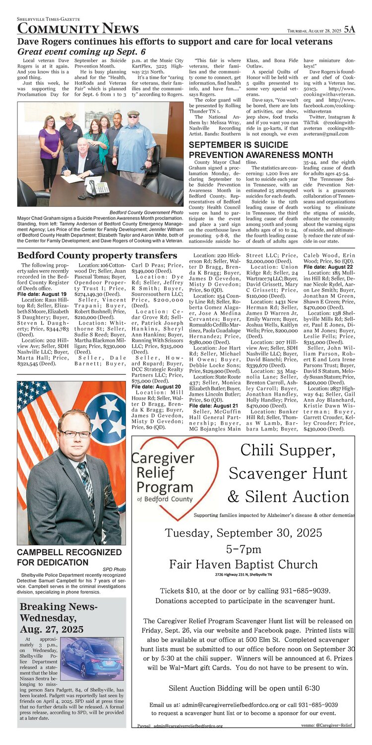 E-Edition Aug. 28, 2025 - Shelbyville Times-Gazette